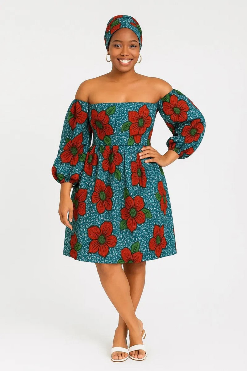 african flared dress designs Frills Flared Dress main image 1